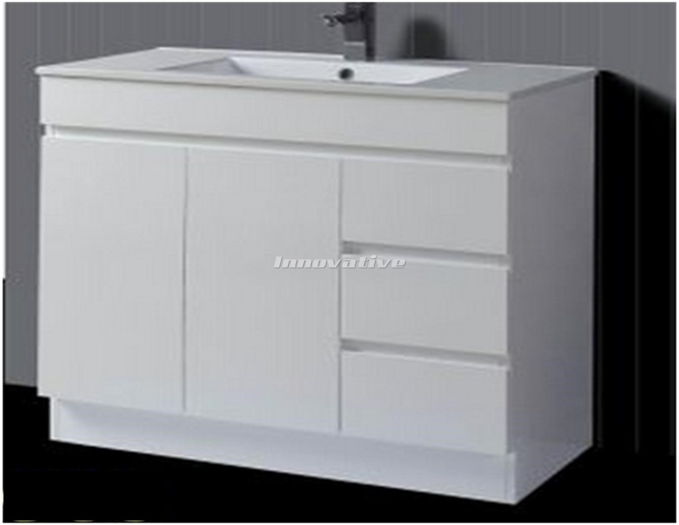 Slimline 900w X 390mm Bathroom Vanity Basin Ceramic Top 2 Pac Fingerpull Innovative