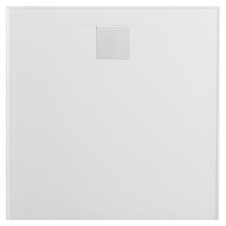 New Flinders Polymarble 900x900 Marblelite Base, Rear Outlet 3 Sided Tile Lip