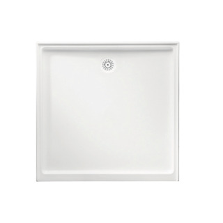 Flinders Polymarble 760, Square Shower Base, Rear Outlet