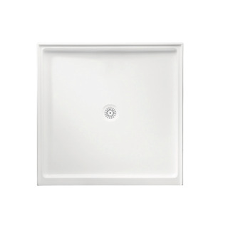 Flinders Polymarble 820, Square Shower Base, Centre Outlet