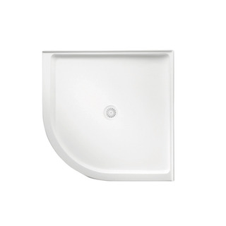 Flinders Polymarble 914, Curved Shower Base, Centre Outlet