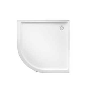 Flinders Polymarble 914, Curved Shower Base, Rear Outlet