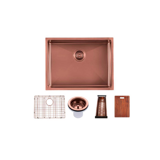 600x450x300mm Rose Gold PVD 1.2mm Handmade Top/Undermount Single Bowl Kitchen/Laundry Sink
