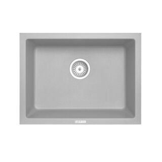 610 x 457 x 205mm Carysil Big Bowl Granite Kitchen/Laundry Sink Top/Flush/Under Moun/Concrete Grey