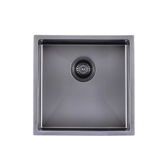Stainless Steel 440x440x205mm Satin Stainless Steel Handmade Single Bowl Sink for Flush Mount and Undermount