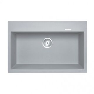 780 x 510 x 220mm Carysil Waltz 780 Granite Stone Kitchen Sink Top/Under Mount/Concrete Grey
