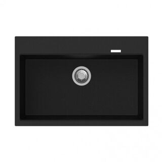 780 x 510 x 220mm Carysil Waltz 780 Granite Stone Kitchen Sink Top/Under Mount/Deep Black